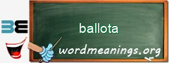 WordMeaning blackboard for ballota